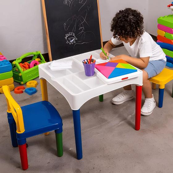 Imagem de Mesa Didática Infantil Com Cadeiras 49cm - Mesinha Educativa de Atividades para Criança