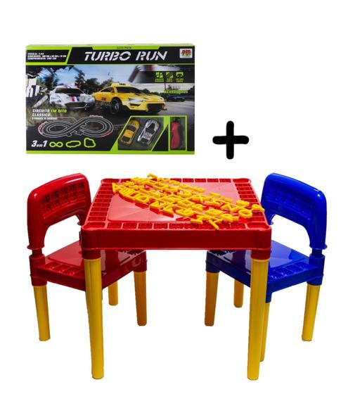 Imagem de Mesa Didática Tritec + Autorama Turbo Run Circuito 2 Carros