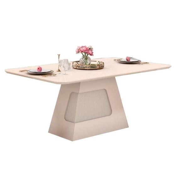 Imagem de Mesa DJ Dala/Escala MDF/Vidro 180cm Off White