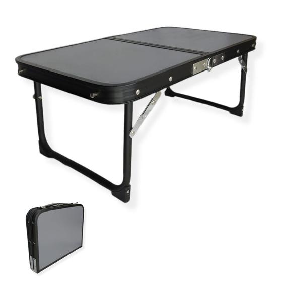 Mesa Dobrável Alumínio Portátil Vira Maleta Notebook Camping Praia Preta ZDZ-200 Menor preço em Mesa Dobrável Alumínio Portátil Vira Maleta Notebook Camping Praia Preta ZDZ-200