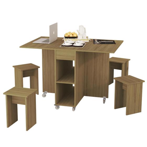 Imagem de Mesa Dobrável Aparador Multifuncional -Acompanha Bancos Jade