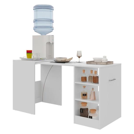Mesa Dobrável Armário de Cozinha Ibiza Multimóveis Branca Menor preço em Mesa Dobrável Armário de Cozinha Ibiza Multimóveis Branca