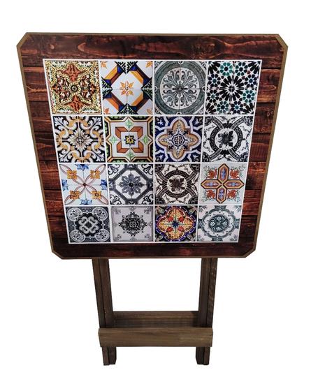 Mesa Dobravel Madeira Azulejo Português Quadrada Varanda Menor preço em Mesa Dobravel Madeira Azulejo Português Quadrada Varanda