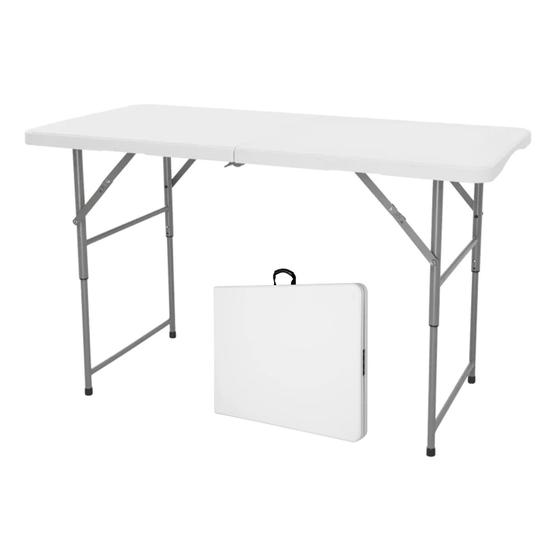Mesa Dobrável Portátil Maleta Camping Praia com Alça 1,22m Menor preço em Mesa Dobrável Portátil Maleta Camping Praia com Alça 1,22m