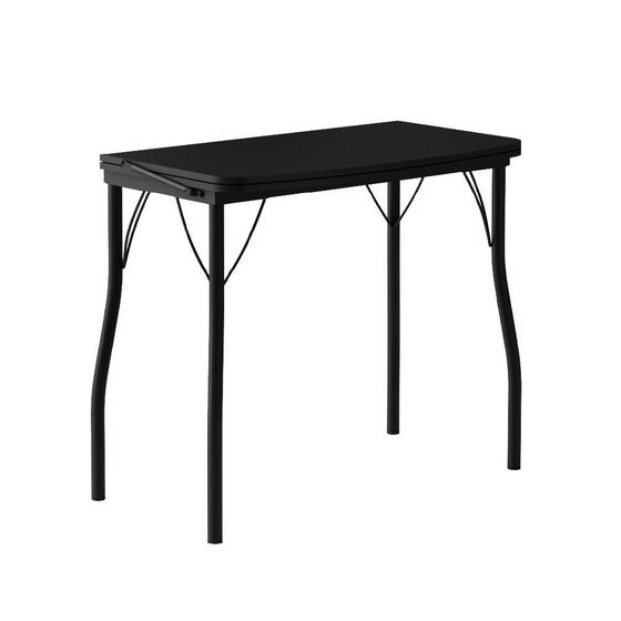 Mesa Dobrável Tampo Preto Tubos Pretos Carraro Menor preço em Mesa Dobrável Tampo Preto Tubos Pretos Carraro