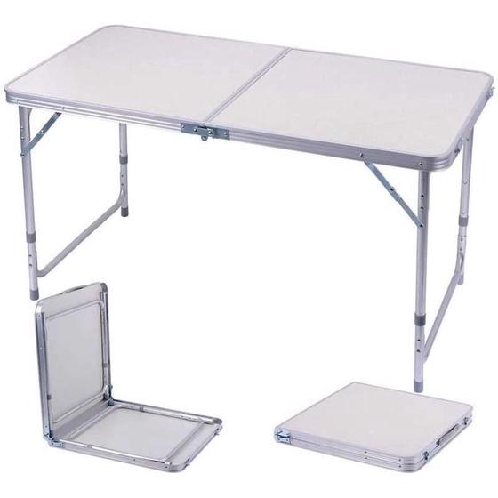 MESA DOBRAVEL VIRA MALETA CAMPING PRAIA 120CM x 60CM BRANCA Menor preço em MESA DOBRAVEL VIRA MALETA CAMPING PRAIA 120CM x 60CM BRANCA