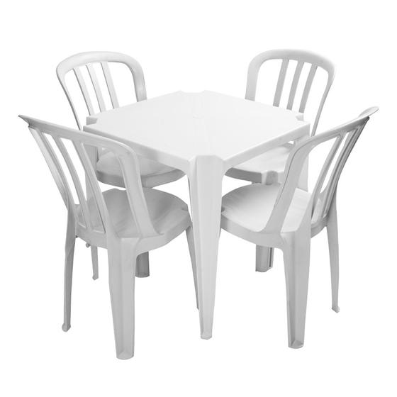 Imagem de Mesa e Cadeira de Plástico Branca