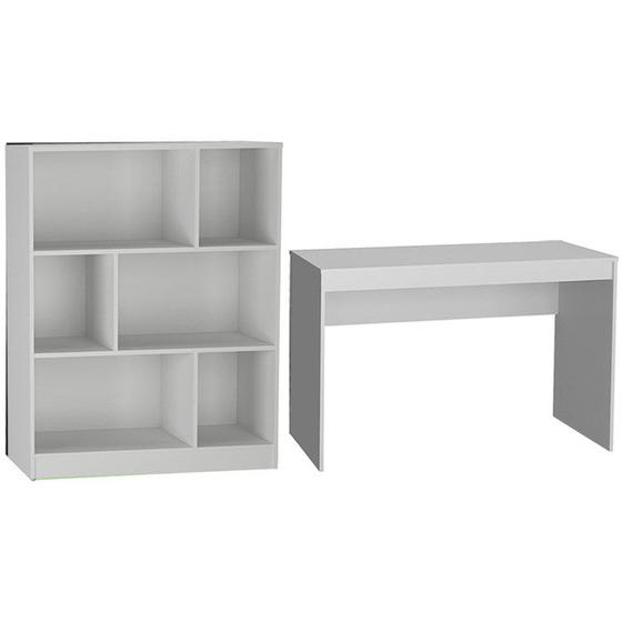 Imagem de Mesa e Estante Para Escritorio Gamer B28 Branco NOVAM