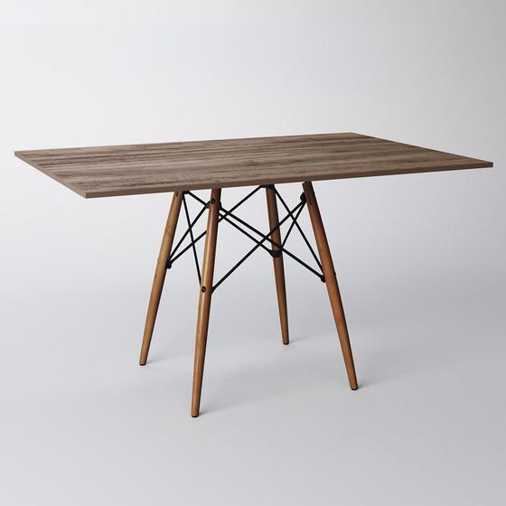 Imagem de Mesa Eames Eiffel Retangular Tampo de Madeira 120x75cm Amêndoa