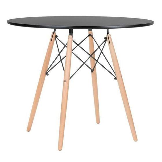 Imagem de Mesa Eames Tampo Redondo MDF 90cm Preto Empório Tiffany