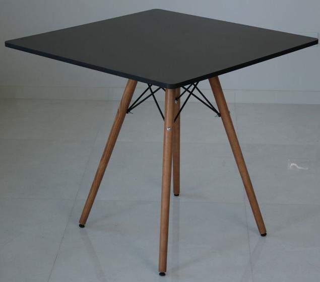 Imagem de Mesa Eiffel Quadrada Tampo MDF 80cm Preta Cozinha Escritório