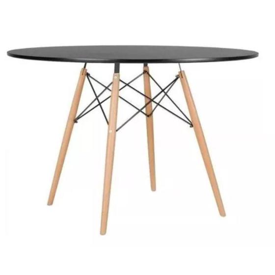 Imagem de Mesa Eiffel Sala de Jantar 110 Cm Redonda com Tampo em Mdf