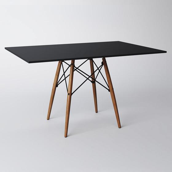 Imagem de Mesa Eiffel Wood Tampo Retangular de Madeira 120 X 75 Cm Preto Asturias