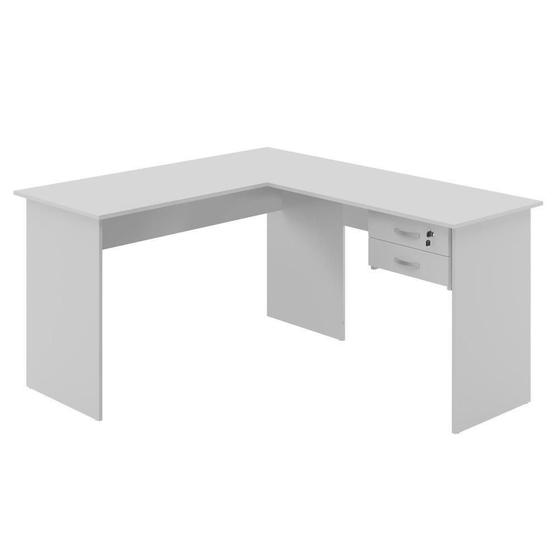 Imagem de Mesa em L com Gaveta Mantel Branco 