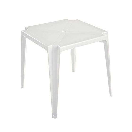 Mesa em Plástico Quadrada Monobloco Gold Branca 70x71cm Menor preço em Mesa em Plástico Quadrada Monobloco Gold Branca 70x71cm