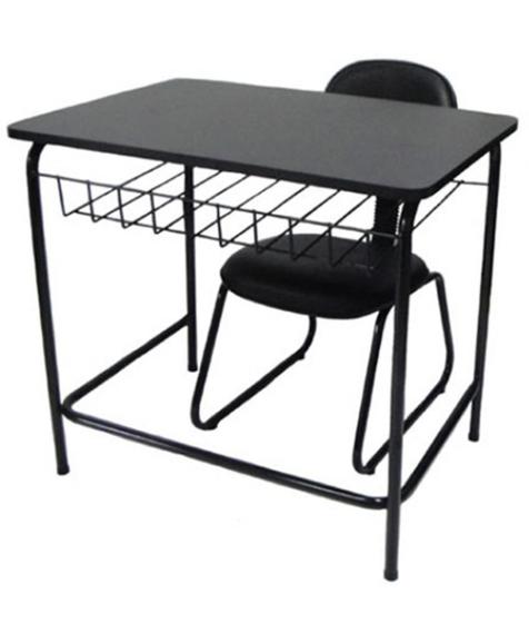 Imagem de Mesa Escolar com cadeira de Escritório Linha Mesa Escolar Preto