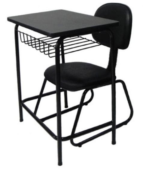 Imagem de Mesa Escolar com cadeira de Escritório Linha Mesa Escolar Preto