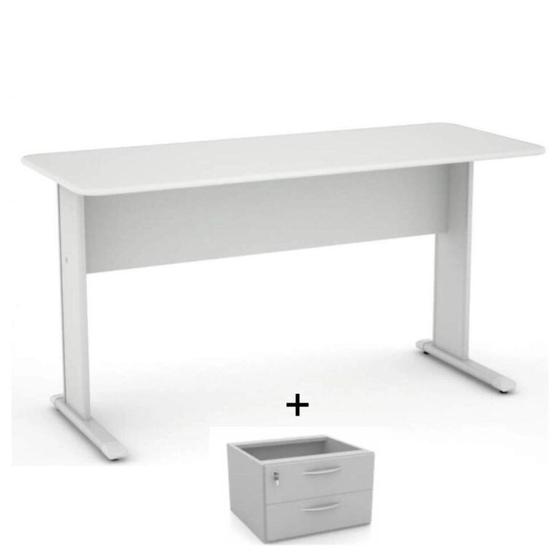 Imagem de Mesa Escritório 1,200,60m  c/ Gavetas  INCOFLEX  CINZA/CINZA  43084