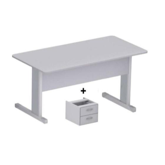 Imagem de Mesa Escritório 1,500,60  Com Gavetas - Linha MAXXI PANDIN  cor CINZA - 1405