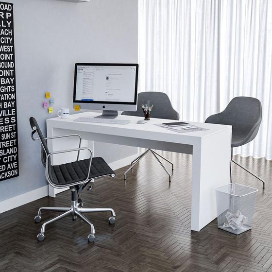 Imagem de Mesa Escritório Escrivaninha 160cm Office com Acabamento tipo Tamponado PoliComplementos