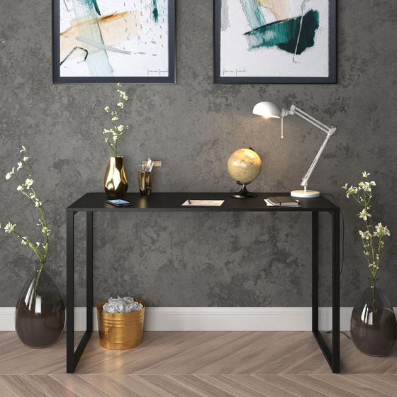 Mesa Escritório Escrivaninha Office Industrial Inteira Preta 120x50cm é boa?