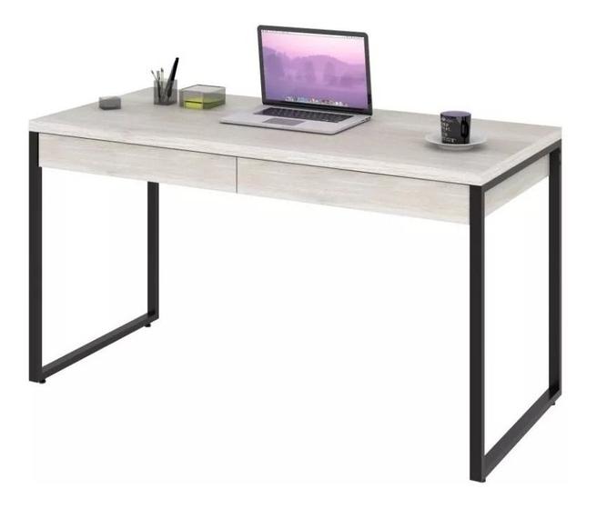 Imagem de Mesa Escritório Office Estilo Industrial 1,35m C/ 2 Gavetas