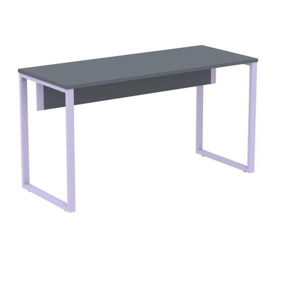 Imagem de Mesa Escritório P25 TUB Pandin 150 cm (Larg) x 70 cm (Prof) Tampo MDP Grafito Pé Aço Tubular Lilás