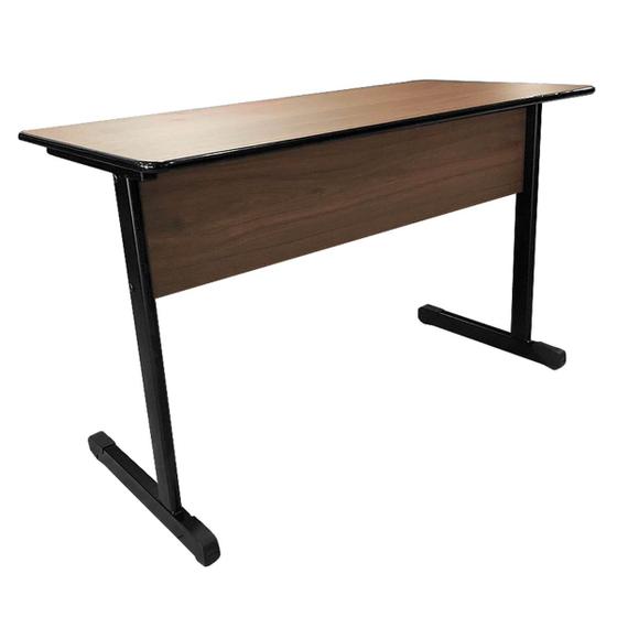 Imagem de Mesa Escrivaninha 120cm para Recepção Ecommerce Pés Emborrachados Nogal/Preto REALME