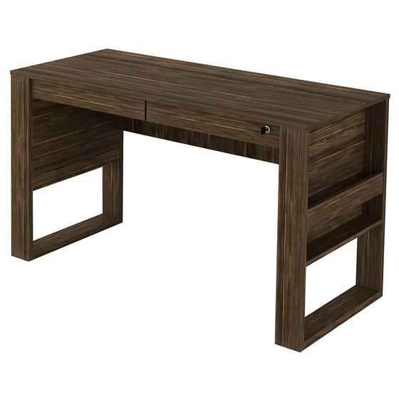 Imagem de Mesa Escrivaninha 2 Gavetas 127x74,5x60cm Nogal Tecnomobili