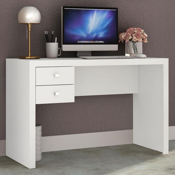 Imagem de Mesa Escrivaninha 2 Gavetas Me4123 Branco - Tecno Mobili