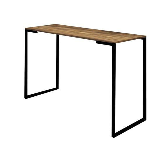 Imagem de Mesa Escrivaninha 90cm Stan Home Office Industrial Consultório Ferro Preto MDF Demolição - Ahazzo Móveis