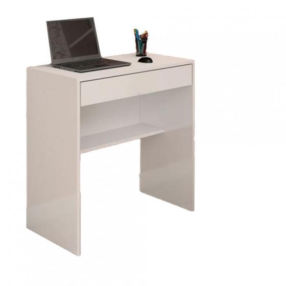 Imagem de Mesa Escrivaninha Com 1 Gaveta E Prateleira Em Mdf - Branco