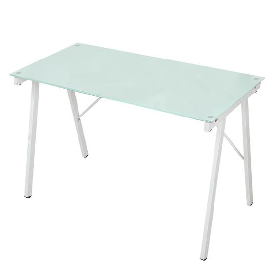 Mesa Escrivaninha Com Tampo de Vidro Anima Menor preço em Mesa Escrivaninha Com Tampo de Vidro Anima