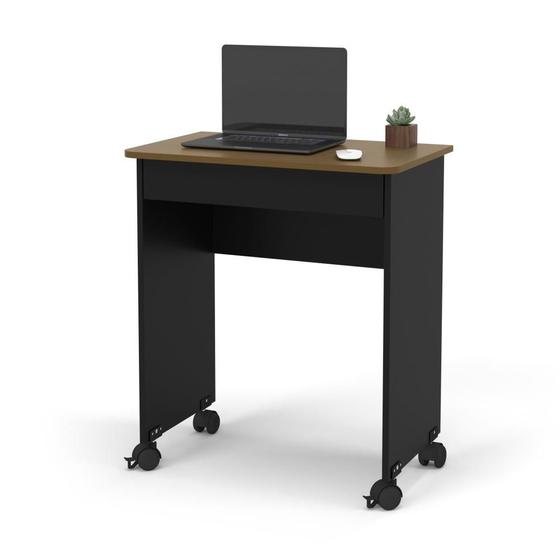 Mesa Escrivaninha Compact Not 0,70 Ofertamo Preto/Freijo Rodízios e Gaveta Menor preço em Mesa Escrivaninha Compact Not 0,70 Ofertamo Preto/Freijo Rodízios e Gaveta