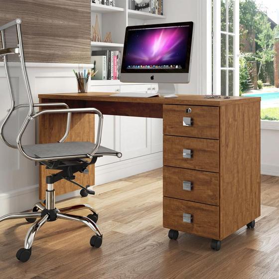 Mesa Escrivaninha Computador Dubai 4 Gavetas Amêndoa Menor preço em Mesa Escrivaninha Computador Dubai 4 Gavetas Amêndoa