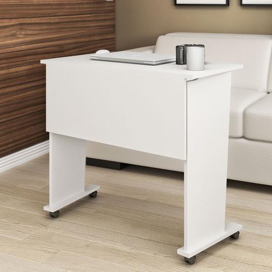 Mesa Escrivaninha Dobrável Com Rodízio Branco Me4117 -tecno Mobili Menor preço em Mesa Escrivaninha Dobrável Com Rodízio Branco Me4117 -tecno Mobili
