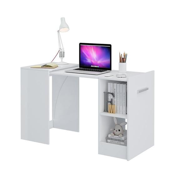 Imagem de Mesa Escrivaninha Dobravel Float Computador Pequena Branca