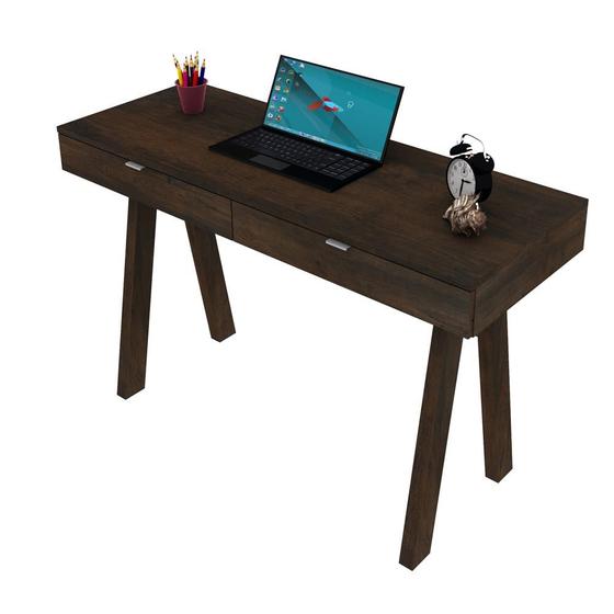 Imagem de Mesa Escrivaninha Escritório 2 Gavetas ME4128 Rustico - Tecnomobili