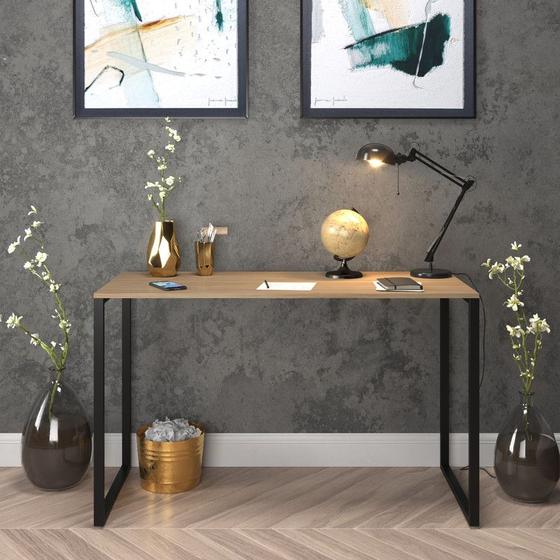 Mesa Escrivaninha Escritório Estilo Industrial Office Lamina Com Preto 90x50cm Menor preço em Mesa Escrivaninha Escritório Estilo Industrial Office Lamina Com Preto 90x50cm