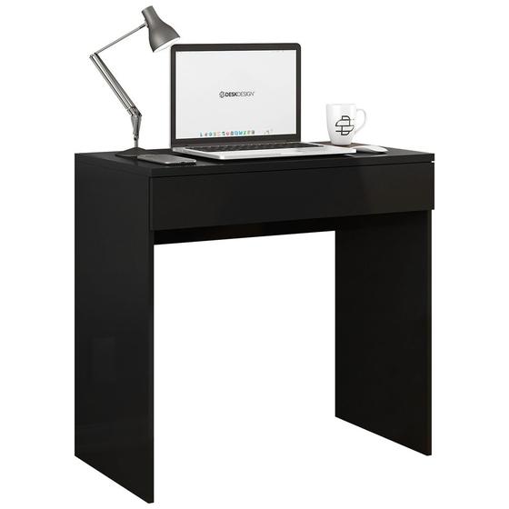 Imagem de Mesa Escrivaninha Estudo Loft Minimalista BP 100% MDF 80cm com 01 Gaveta Preto - Desk Design