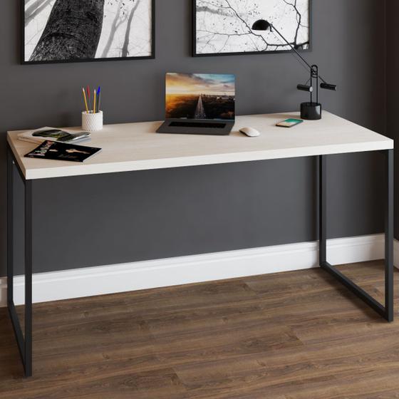 Mesa Escrivaninha Industrial Aço 150 Snow/preto - Panorama Móveis Menor preço em Mesa Escrivaninha Industrial Aço 150 Snow/preto - Panorama Móveis
