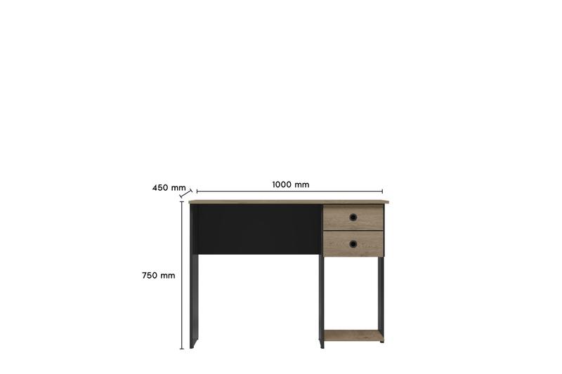Imagem de Mesa escrivaninha para computador escritorio - preto fosco/carvalho toq rustico