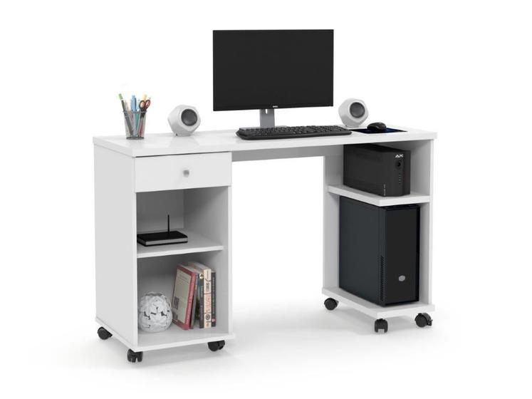 Imagem de Mesa / Escrivaninha Para Computador MI Com Rodízios Cor Branco