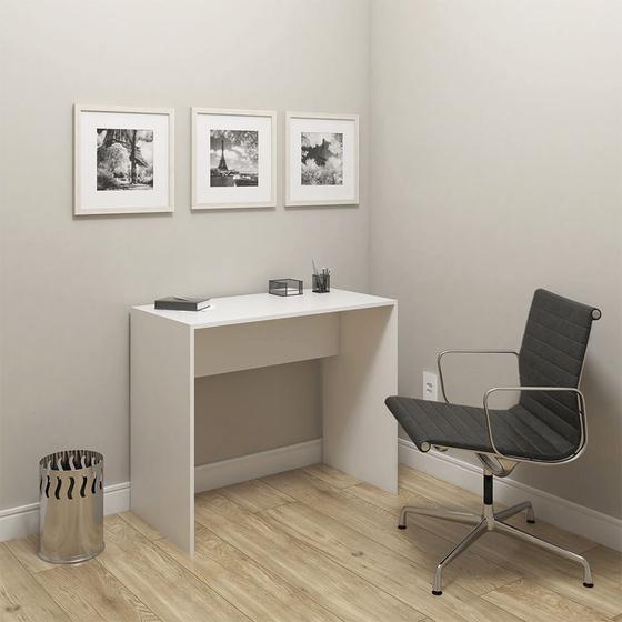 Imagem de Mesa escrivaninha para escritório e computador modelo 02 sem gavetas - drw móveis - branco