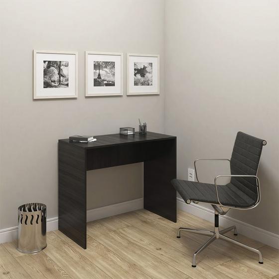 Imagem de Mesa escrivaninha para escritório e computador modelo 02 sem gavetas - drw móveis - preto