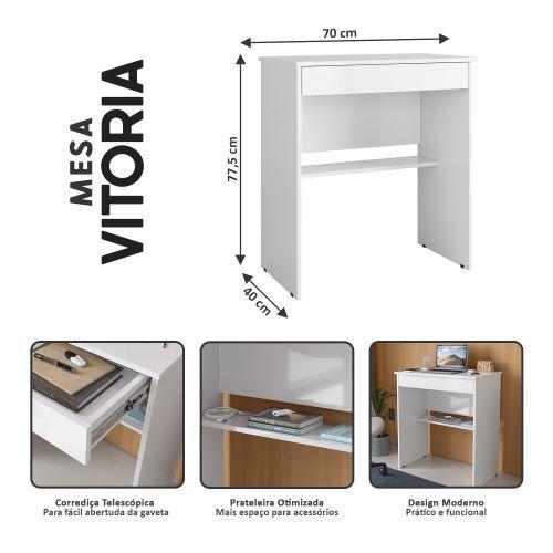 Imagem de Mesa Escrivaninha Para Quarto Escritório Trabalho Estudo Computador Vitória - Varias Cores -Loja Femma