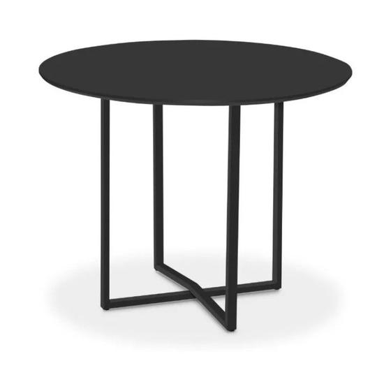 Imagem de Mesa Estilo Industrial Redonda Mdf E Aço Preta