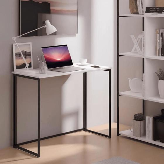 Imagem de Mesa Estudo Escritório Decorativo Dobrável Notebook Gamer Quarto Computador Simples