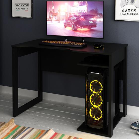 Mesa Gamer 1 Prateleira Preto Me4161 - Tecno Mobili Menor preço em Mesa Gamer 1 Prateleira Preto Me4161 - Tecno Mobili