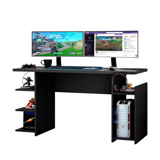 Imagem de Mesa Gamer 135cm PC Computador Escrivaninha Preto - Notável